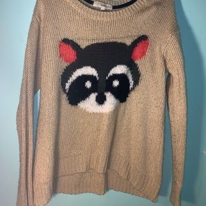 NWOT raccoon sweater